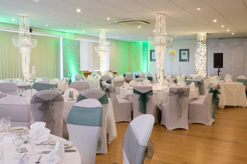 Function and dinner dance setup at Livermead Cliff Hotel