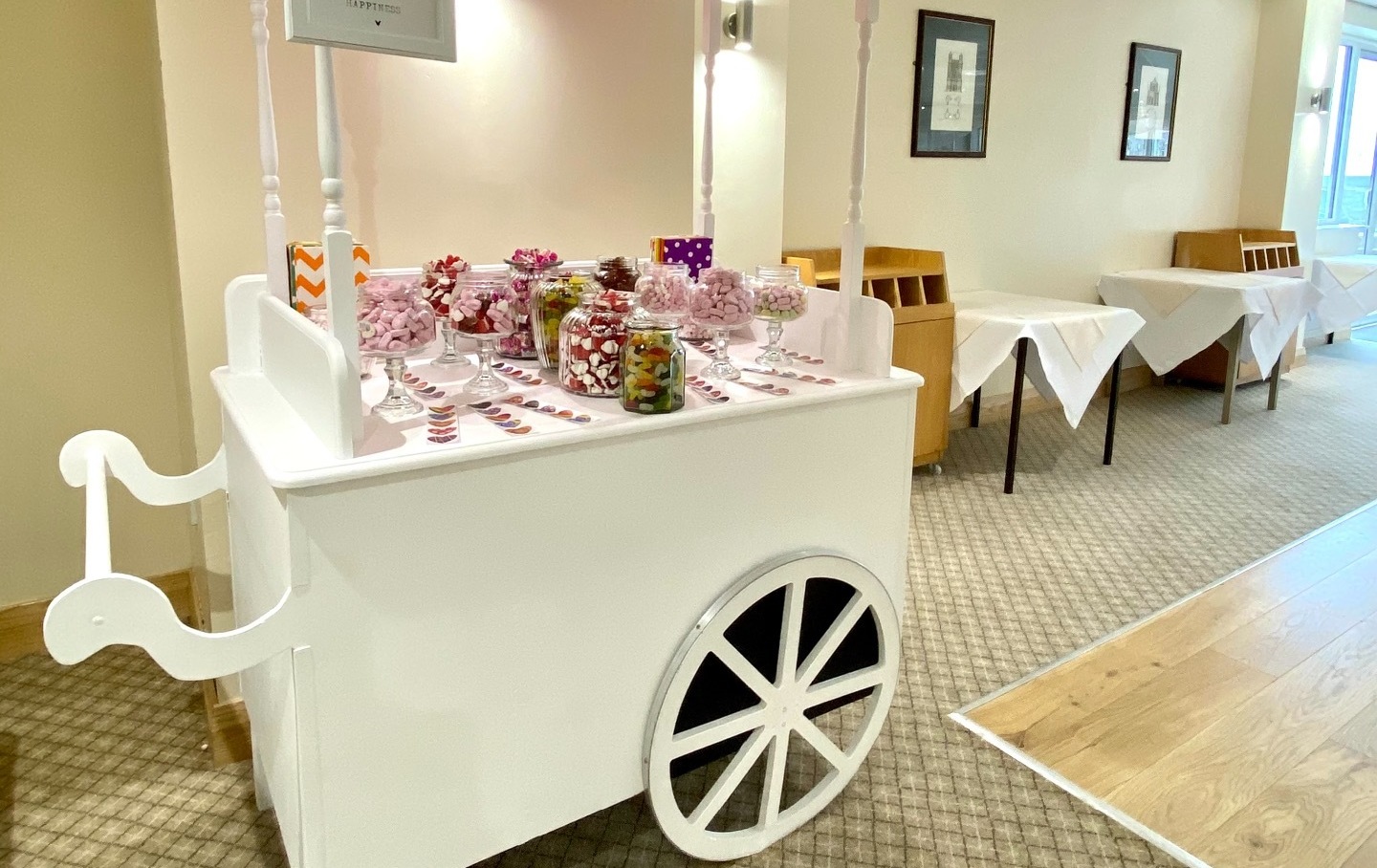 Sweets trolley for the wedding party